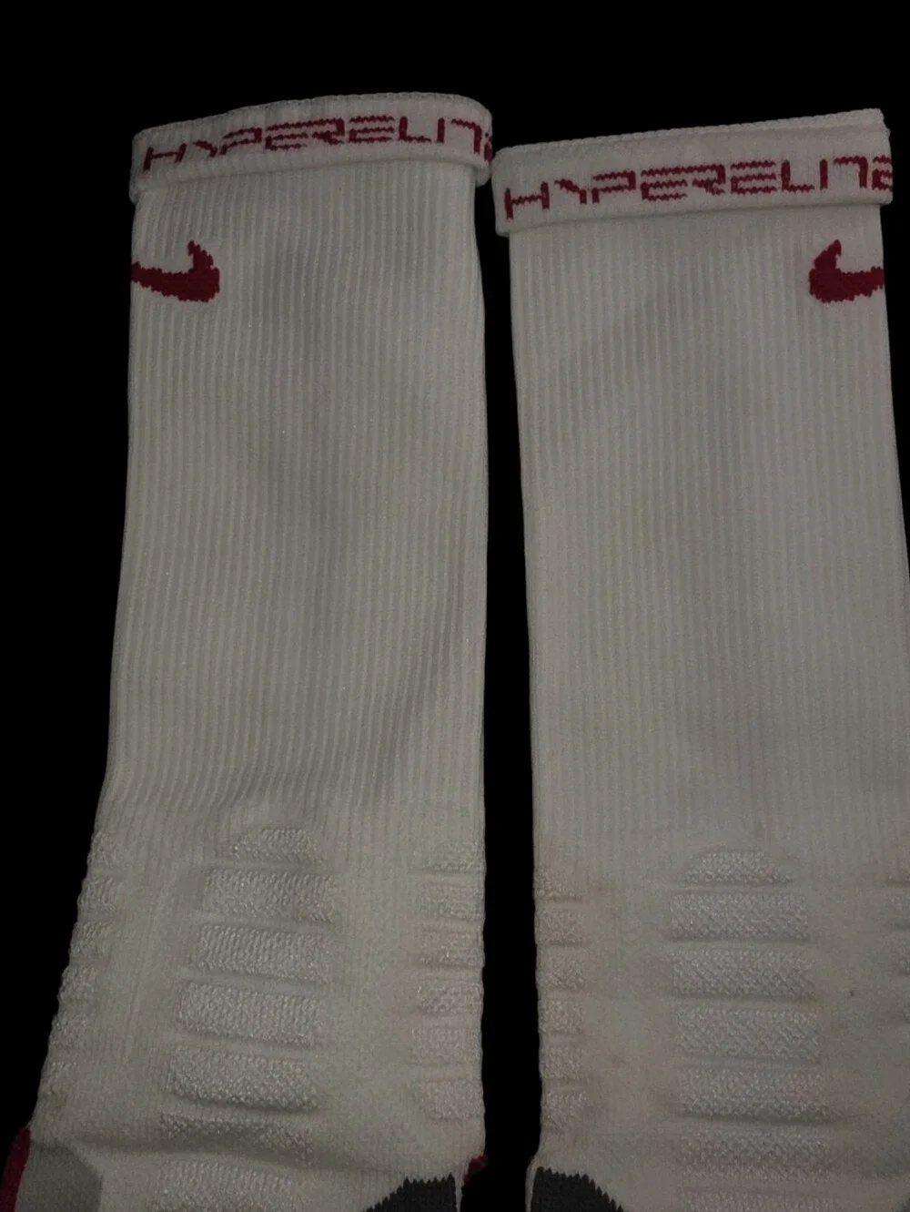 Unisex Nike Hyper Elite Dry Fit Basketball Crew Sock. Red/White New Without Tags
